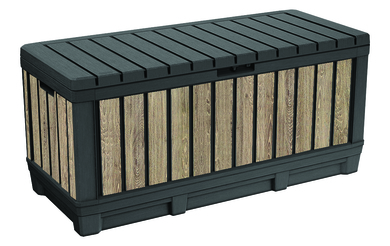Keter Kentwood Opbergbox - 128x53.6x59 cm - 350 L - Grafiet | Leen Bakker